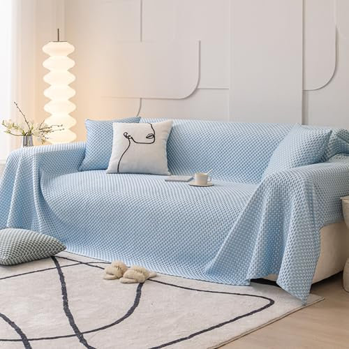 VanderHOME Weiche Sofa Überwurf, Multifunktionale Kühlende Sofadecke Für Den Sommer, Decken für Sofa, Massage Sofadecken, Geeignet Für Sofa, Bett, Sessel 50 * 30cm-Blau-Kissenbezug(2Pcs)