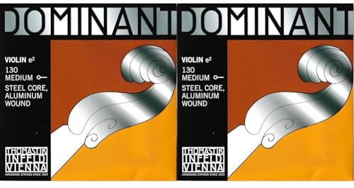 Thomastik Einzelsaite für 4/4 Violine Dominant - E-Saite Stahlkern, Alu. umsponnen, mittel, Kugel, 130 (Packung mit 2)