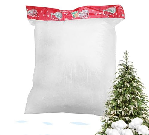 Künstlicher Weihnachtsschnee | Dekorativer flauschiger Kunstschnee, Urlaubsdekoration und Weihnachtsbodendekoration, künstlicher Schnee für Fenster, Hinterhof, Weihnachtsbaum Zorq