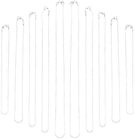 Operitacx Silver Plated Snake Chain Necklace 10 Pack 20 Inch Flexible 1Mm Thick Snake Link Chains for Pendant Display Party Jewelry for Men Women
