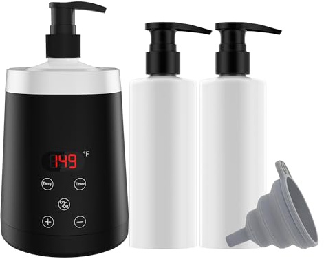 LINBEAUTI Massage oljevärmare med dispenser för oljeflaskor, flaskvärmare, dispenser, uppvärmning, smörjgel