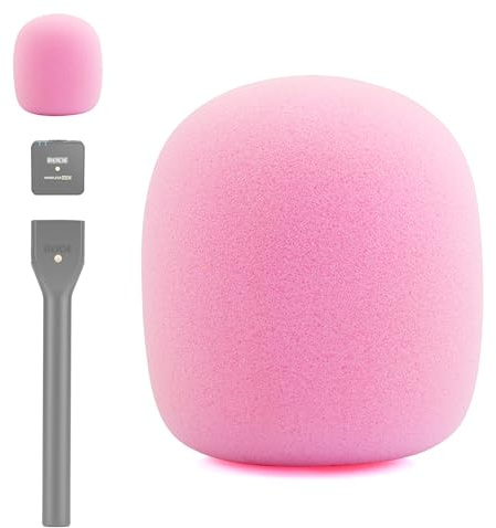 LEFXMOPHY Interview GO Foam for Rode Wireless Go Transmitter Handheld Adaptor Windscreen Replacement Pink Pop filter Microphone Cover Wind Screen