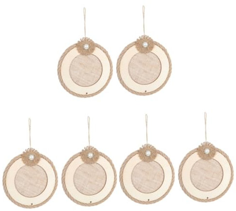 SEWACC 6 Stk Hanfholz girlande Sackleinen Böhmischer Kranz Krippendekor Kranzmaterial Boho- wohnungseinrichtung home decoration Kranz Basis Anhänger Kranzrahmen selber machen Leinen-