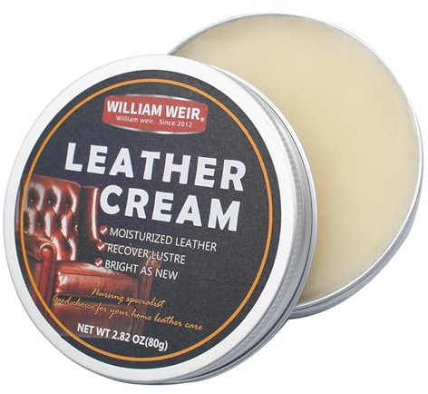 1 PCS Balsamo per Cuoio,Crema Specifica per Prodotti in Pelle,per la Cura della Pelle Divani Scarpe Auto,Idrata e Protegge Efficacemente la Pelle,Imballaggio Lattine in Alluminio,Incolore(80g)