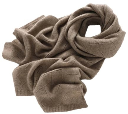 Kaschmir-Schal für Damen, Outdoor, warm, lang, für Damen, einfarbig, gestrickt, Kaschmir-Schal, Wraps für Abendkleider, Braun Grau, One size