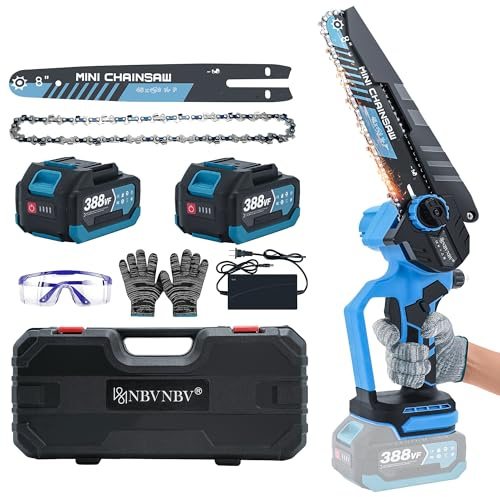 Akku Kettensäge für Makita 18V Akku 8 Zoll Mini Bürstenlos | Automatischer Öler und LED-Digitalanzeige Elektro Handkettensäge für Gartenscheren Holzschneidenz
