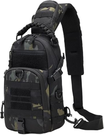 Tuxxjzm Herren-Schultertasche – Sporttasche, Reisen, Angeln, wasserdicht, Armee-Fans, Reisen, Wandern, Brusttasche für Camping, Angeln, Radfahren für Männer