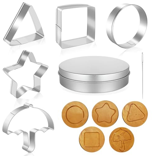 7 Stück Game Kekse Ausstechformen für Koreanische Zuckerkekse, Stainless Biscuits Molds Cookie Cutters Set, Keksausstecher, Zucker Ausstechformen für Tintenfisch, Backzubehör