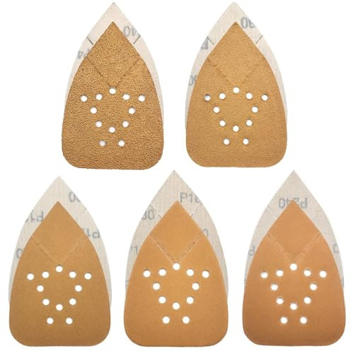 Papel de lija para ratón 50 unidades, 95 x 135 mm, sistema de, 12 agujeros para extracción de polvo, para Black & Decker y lijadora de 140 mm