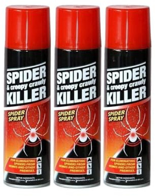 MIXEL Spider and Creepy Crawly Insect Killer Spider Spray, Fast-Acting Formula, Long-Lasting Protection, Easy to Use, Effective Spider Killer (Pack of 3)