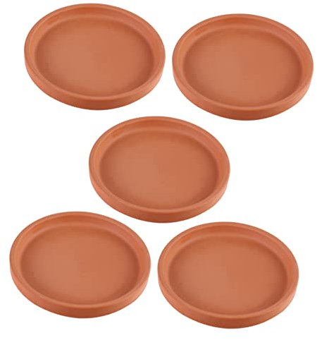 TOYANDONA Lot de 5 Soucoupes en Terre Cuite Ronde pour Pot de Fleurs, Plateau pour Plantes en Pot, Protège Sols et Garde Propre