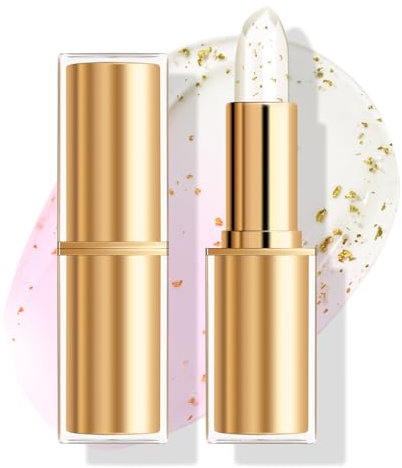 KYDA Farbwechsel Lippenstift mit Goldflacken, Temperatur Farbwechsel Lippenbalsam, Feuchtigkeitsspendende und Langlebiges PH ändernder Lippenstif ﻿