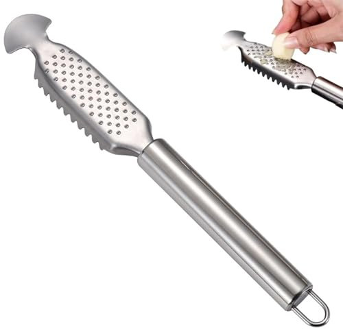 1 Pezzo Squama Pesce In Acciaio Rimuovi Scaglie di Pesce Squamatore di Pesce Raschiatore di Pesce Squamatore Pesce Con Manico Lungo Squamapesce Cucina per Cucina, Ristorante, Hotel（Argento）