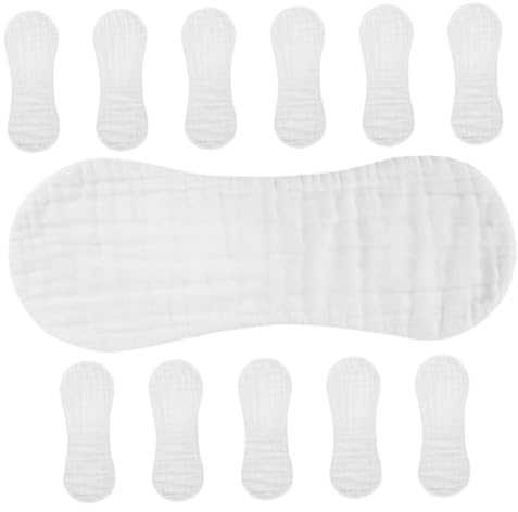 Toyvian 12pcs Muslin Diapers Soft Breathable Washable Towels for Newborns Unique Peanut Shape Durable Washcloths for Daily Use and Bath