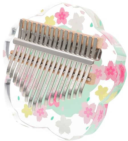 Abaodam Kalimba Daumenklavier Tragbares Finger Daumen Klavier 17 Tasten aus Metall und Acryl mit Leichtem Holzgehäuse für Anfänger zum Üben zu Hause