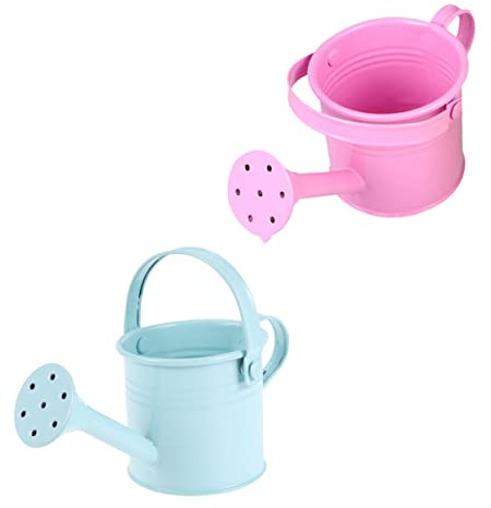 Toyvian 2 pièces Arrosoirs Fer pour Garçon Fille Arrosoirs de Jardin Colorés pour Plantes D Intérieur à Long Bec et Adapté Aux Garçon Fille