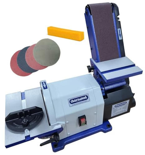 CHARNWOOD BD48 Belt & Disc Sander with Hook & Loop Discs & Abrasive Cleaner