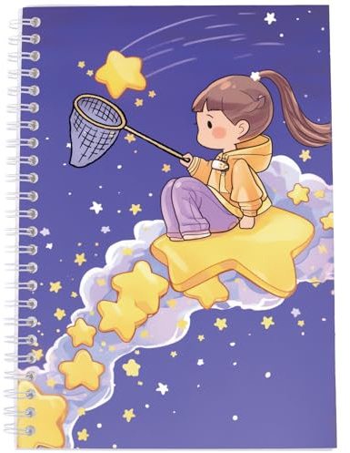 PRESSINART 40 Sheets Reusable Sticker Storage Book Collecting Album A5 Size Waterproof Blank Sticker Album Organizers Star Cover Waterproof Release Paper with Scraper Tweezer for Labels Collections