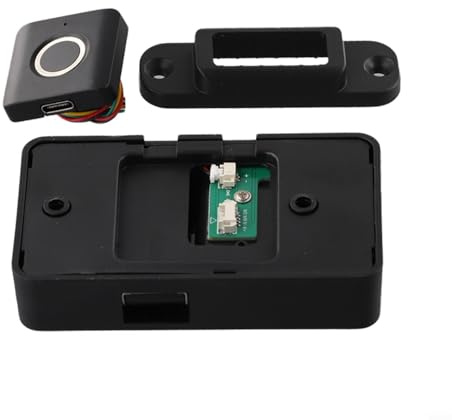 Gdfnmogo Fingerabdruck-Schrankschloss für Zuhause, schlüsselloses elektronisches Schubladenschloss mit biometrischem Zugriff und App-Steuerung, schwarzes ABS-Material für Büro- und Haussicherheit