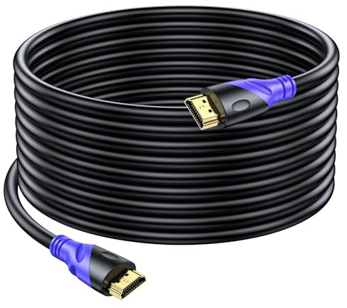 Rommisie 4K/60HZ HDMI Cable 10M (HDMI 2.0,18Gbps) High Speed Gold Plated Connectors,Ethernet Audio Return,Video 4K,FullHD1080p 3D Compatible with Blu-Ray,TV, Playstation, PS3, PS5, PC, HDTV