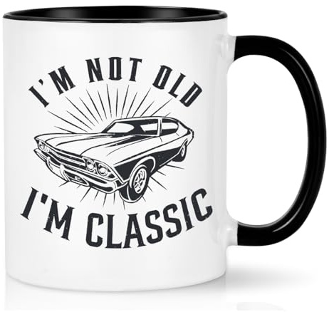 Joymaking Funny Gifts Dad, 11oz Mug I'm Not Old I'm a Classic, Father's Day Dad Gifts for Birthday Christmas, Black-2