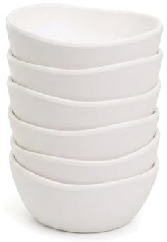 Juego de 6 boles pequeños en melamina de color blanco liso de 11 cm | Perfectos para tus picnics y comidas en caravana al aire libre. Ligeros y duraderos, podrás lavarlos en tu lavavajillas.