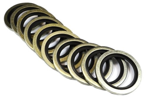 Sellado Con Goma Arandelas con Bonded sellos resistente al aceite/combustible/gasolina/agua 1 BSP (Pack de 10)