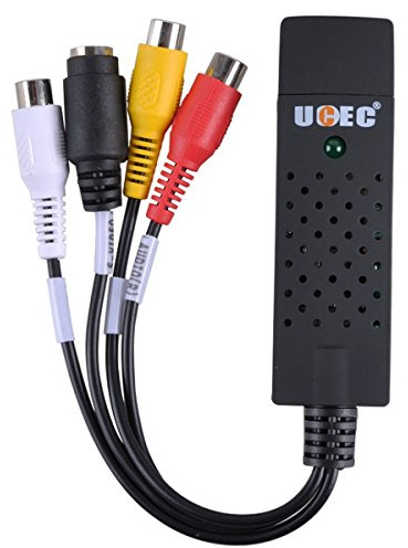 UCEC RCA to USB Converter, USB 2.0 Audio Video Capture Card Device for PC, Analog to Digital Video Converter, VHS VCR TV to DVD Converter Support Win 2000/ Win Xp/Win Vista/Win 7/ Win 8/ Win 10