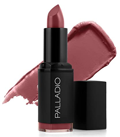 Palladio Herbal Dreamy Matte Lipstick Lip Color, Full of Moisture and Color Pigment, Smooth Application, Full Coverage, Long Lasting Wear, Luxe Matte Finish, Does Not Dry Lips, Regal Cafe