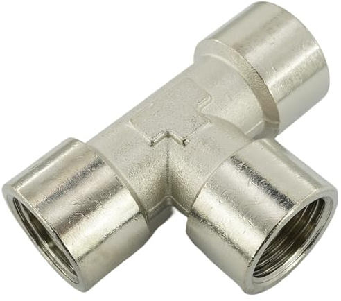 T-Stück mit Innengewinde Messing-/vernickelt Fittings (G 3/8, Messing vernickelt)