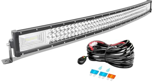 AUXTINGS 42 tums 106 cm 540W böjd trippelrad 7D Led-verktygsfält Spot Flood Beam DC 12V-24V 6000k terrängfordon 4x4 ATV