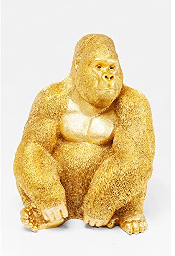 Kare Design Deko Figur Monkey Gorilla, Gold, Deko Objekt, Affe, Gorilla, handbemalt, Unikat, 76x60x55 cm (H/B/T)