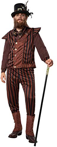 dressforfun 900492 - Herrenkostüm Steampunk Gentleman, Outfit mit dominierenden Längsstreifen (M | Nr. 302341)