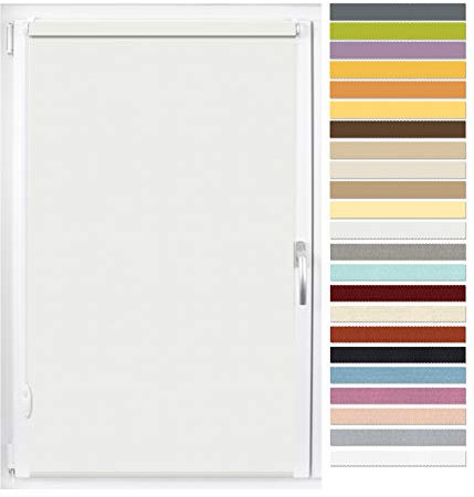 EFIXS Sichtschutzrollo Mini - 17 mm - Breiten: 40-240 cm - Höhen bis 240 cm - Hier: 80 cm x 150 cm (Stoffbreite x Höhe) - Weiss (4905) - OHNE Bohren + verstellbare Klemmträger & Magnete