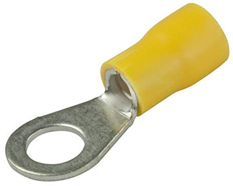 GTSE 100 Pack of Yellow Ring (0BA) Terminals – 6.4mm - Premium Pre-insulated Crimp Terminals