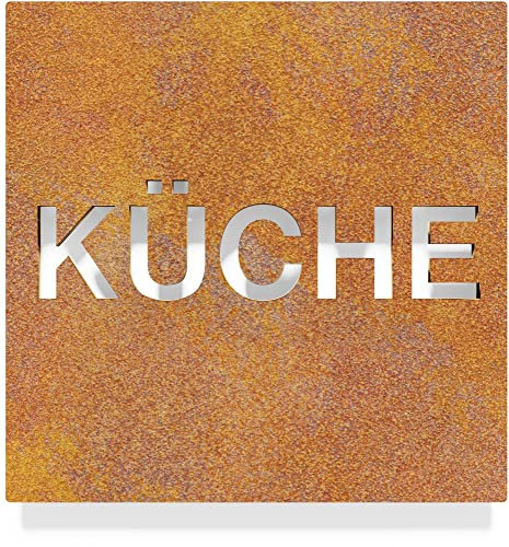 Vintage Hinweis-Schild Küche - selbstklebend - Retro Design Piktogramm - Türschild H-64-R
