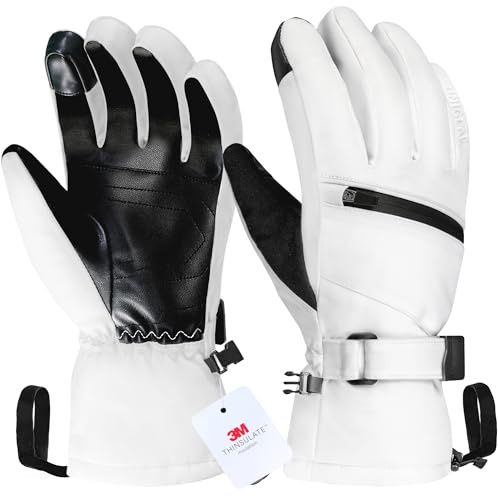 Unigear Guantes de Esquí Impermeable Super Cálido Calientes Nieve Snowboard Pantallas Táctiles AntiViento Antideslizante Esquiar Acampada y Senderismo