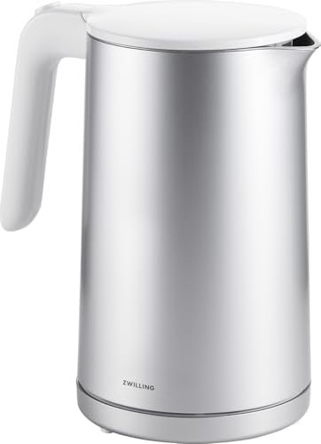 ZWILLING ENFINIGY Bollitore elettrico con filtro anticalcare in acciaio inox e protezione da surriscaldamento, 1850 watt, 1,5 litri, argento