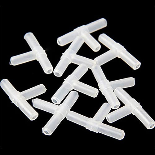 BODYA 10pcs 3 Way Air Line Connector Aquarium Fish Tank Airline Tee Valve Pump Tube, White