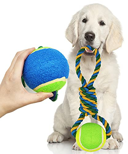 BPS Knotengriff aus Baumwolle, Spielzeug mit Ball für Hunde, große Größe, aus Baumwolle, für die Gesundheit des Hundes, Zahnreinigung, BPS-1807