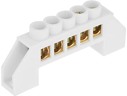 Morsettiera da 10 Pezzi ， Morsettiera di Distribuzione Elettrica a Ponte a 5 Fori ， Connettori per Morsettiera in Ottone a Vite