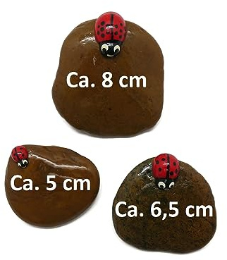 Andys Steinwelt Glückssteine von ca. 5-8 cm mit Spruch personalisierbar, Glücksbringer Einschulung, bemalte Steine, Glücksstein Handmade (Art.Nr. 1025 ca. 8 cm)