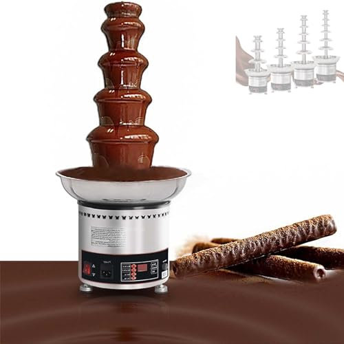 XDLYWUZIQ Máquina De Fuente De Chocolate De Gran Capacidad, Cascada De Fondue De Chocolate Comercial De 4/5/6/7 Niveles para Cocinar Cumpleaños De Bodas En El Hogar Comercial,4Tier