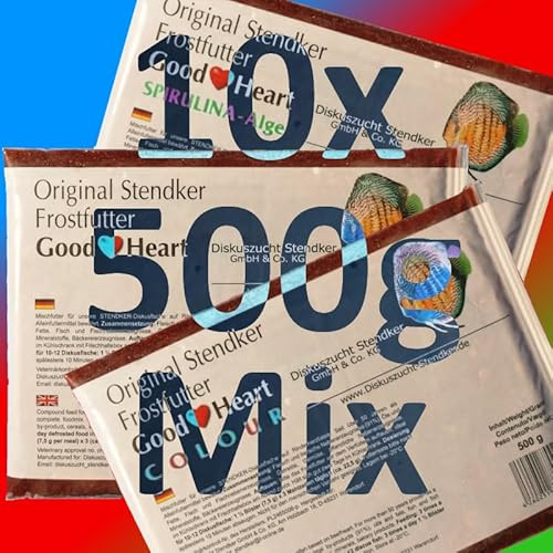Original Stendker Frostfutter 5kg Sparpaket 10x GoodHeart 500g Mix (4xClassic/3xColour/3xSpirulina)
