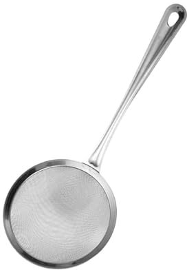 MINGZHE Colador De Aceite De Acero Inoxidable Multifuncional Malla Fina Filtro De Harina Cuchara Herramienta De Cocina Tamiz Juego De Colador De Malla Fina Espumadera De Cocina Plana De Metal De Acero