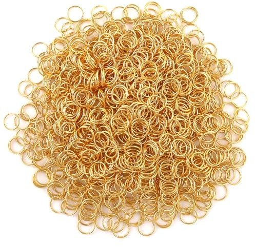 TOAOB 1000 Pezzi Anelli Aperti di Salto 8 mm Oro Tono Anellini Portachiavi Metallo per Gioielli Fai Da Te Braccialetti Bigiotteria Ciondoli Collane