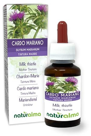 Cardo mariano (Silybum marianum) erba e frutti Tintura Madre analcoolica Naturalma - Estratto liquido gocce 60 ml - Integratore alimentare - Vegano