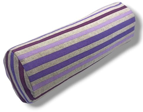 Mini Bolster cilindrico per yoga lilla 40x13cm – ideale per sostenere cervicale, ginocchia, spalle o come seduta durante la pratica yoga - Rivestimento lavabile - Ripieno di pula di farro biologico