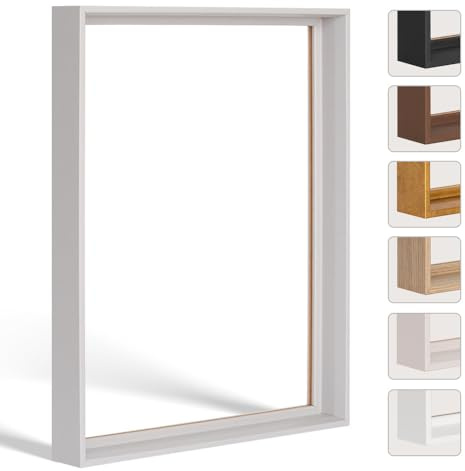 Bildershop-24 Schattenfugenrahmen FLEXI in Hellgrau (matt) 40x120cm für Leinwandbilder und Keilrahmenbilder bis 4 cm Tiefe