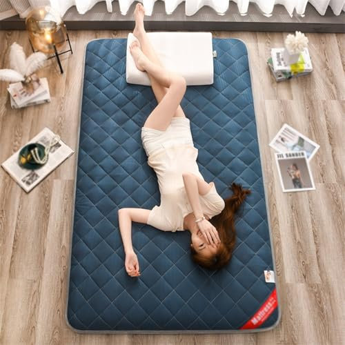 Futon Matratze, Einzel-/Doppelmatratze zum Aufrollen, faltbare Matratze, weiche, atmungsaktive Futonmatratze, japanische Tatami-Matte, dicke, faltbare Schlafunterlage für Boden, Gästebett, Sofa(Colo